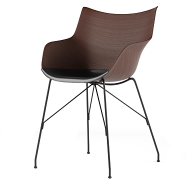 Contemporary Wood Armchair (Kartell) 3D model image 1 