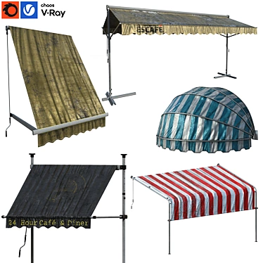 Versatile Awning Set Kit - Vol.09 3D model image 1 