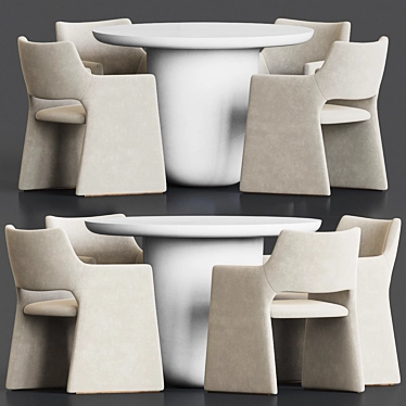 Sleek Dining Set for Stylish Interiors 3D model image 1 