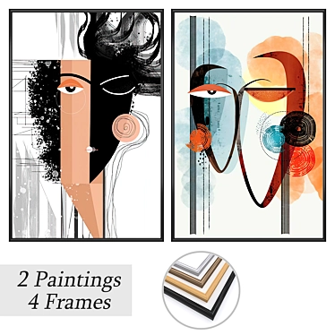 Multiframe Wall Art Set 3D model image 1 