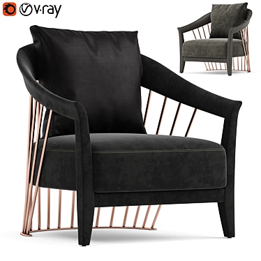 Sophisticated Longhi Dorothy Armchair 3D model image 1 