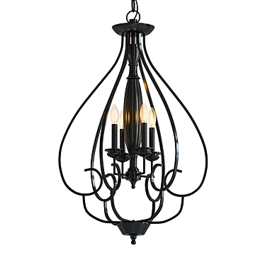 Bronze Foyer Chandelier: Dunnell 18 3D model image 1 