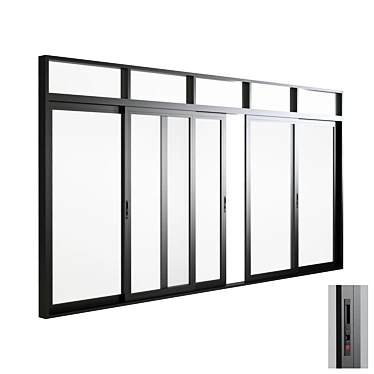 Sleek Aluminum Sliding Doors & Windows 3D model image 1 
