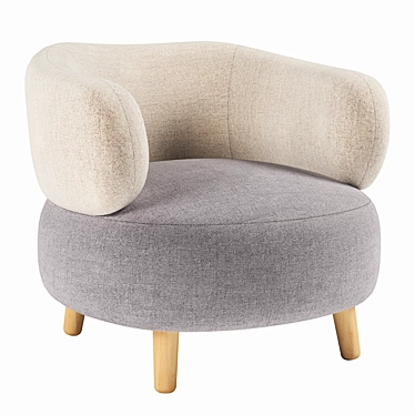 Luxurious Grey & Beige Luisa Armchair 3D model image 1 