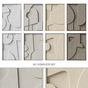 Edith Beurskens Relief Panel Set 3D model image 1 