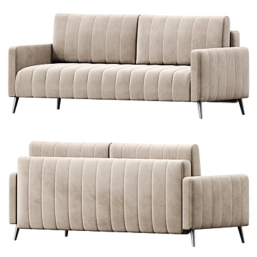 Geometric Stitch Velvet Sofa 3D model image 1 