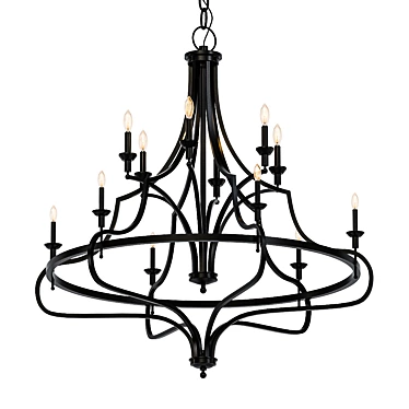 Elegant Shields 12-Light Chandelier 3D model image 1 