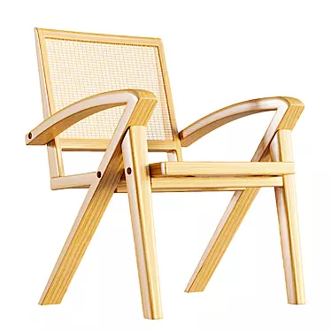 Rattan Armchair: Stylish and Comfortable 3D model image 1 