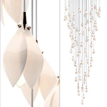 Porcelain Pendant Lamp: Haberdashery Bloom 3D model image 1 