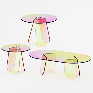 Shimmer Glass Coffee Tables 3D model image 1 