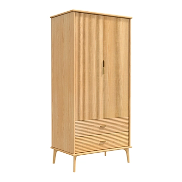 Kendal Oak Brass Cabinet 3D model image 1 