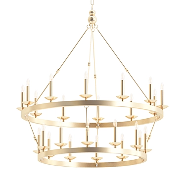 Glamorous Allendale 2-Tier Chandelier 3D model image 1 