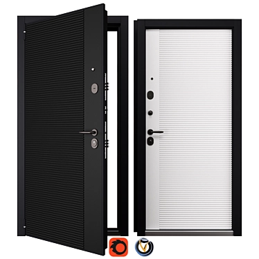 Modern Metal Entrance Door NT 4 3D model image 1 