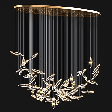 Ethereal Glow: Ochre Chandelier 3D model image 1 