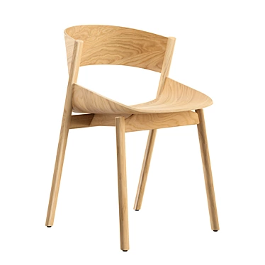 Elegant Plywood Dining Chair 3D model image 1 