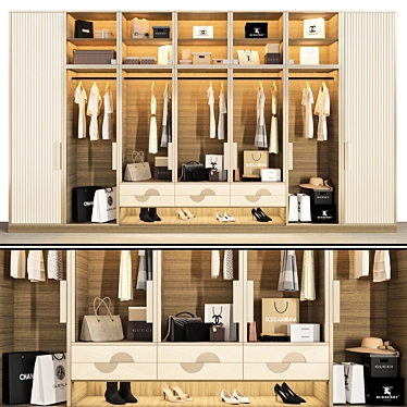 Versatile Wardrobe with All-inclusive Set 3D model image 1 