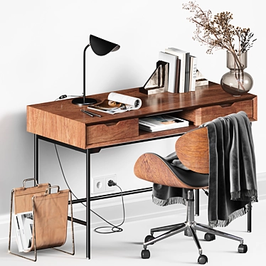 Sleek and Stylish Workplace Set 3D model image 1 