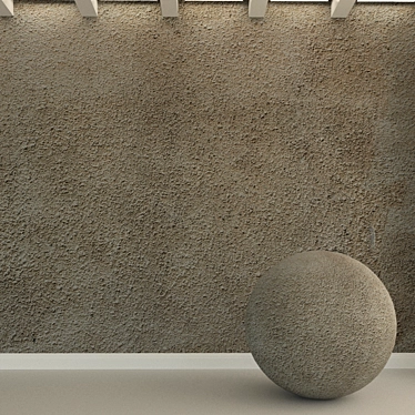 Title: Vintage Plastered Concrete Wall 3D model image 1 