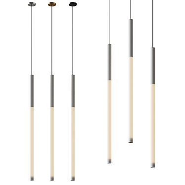 Sleek Tube Pendant Lamp 3D model image 1 