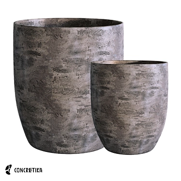 Concrete Om Planters Collection: Modern and Durable 3D model image 1 