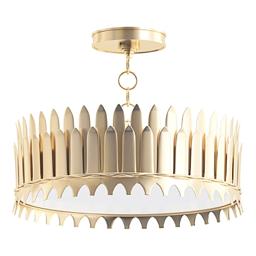 Suzanne Kasler Leslie 16" Semi-Flush: Elegant Lighting Solution 3D model image 1 