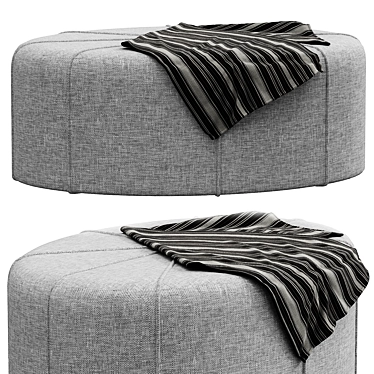Elegant Ferris Oval Ottoman 3D model image 1 