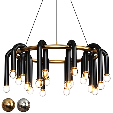 Elegant Whit Chandelier 3D model image 1 