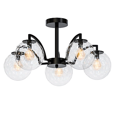 Elegant Black Pearl Ceiling Chandelier 3D model image 1 