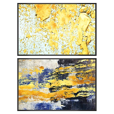 Artistic Impressions Set: 2 Paintings, 4 Frame Options 3D model image 1 