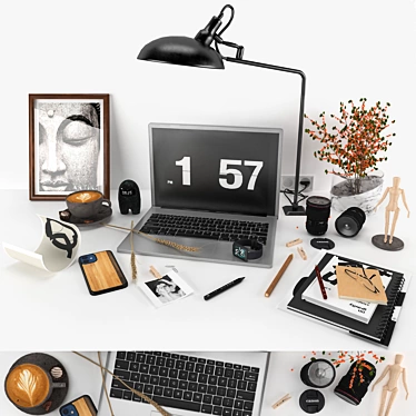 Title: Chic Office Décor Set 3D model image 1 