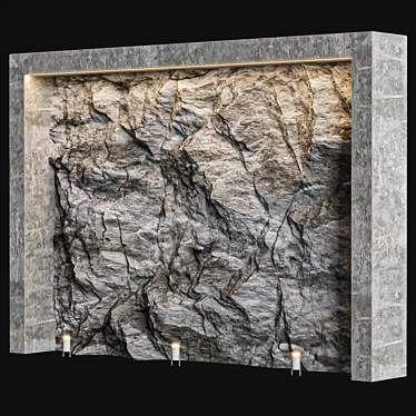 Elegant Light Stone Wall 3D model image 1 