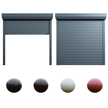 Versatile Roller Shutters: 4 Colors, Adjustable Height 3D model image 1 