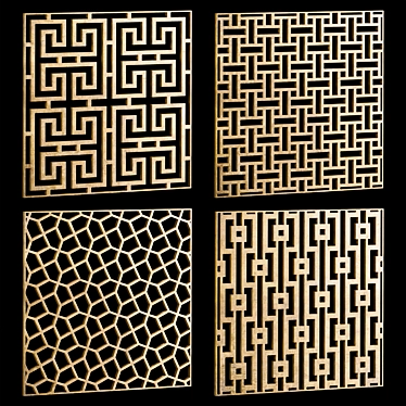 Square Decorative Panels Set 3D model image 1 