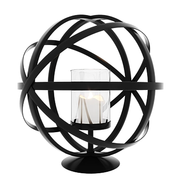 Elegant Noir Metal Sphere Photophore 3D model image 1 