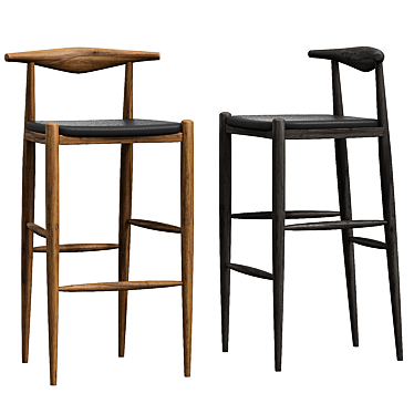 Sleek Metal Bar Stool 3D model image 1 