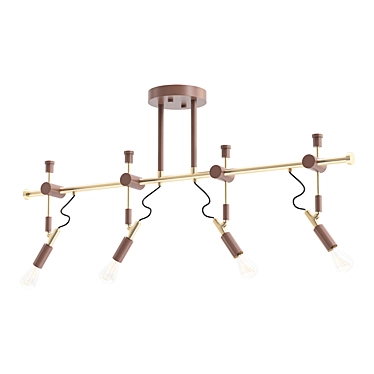 Henning 4-Light Oil-Rubbed Bronze Track Fixture 3D model image 1 