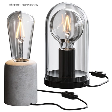Modern Concrete Table Lamp 3D model image 1 