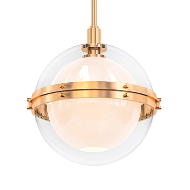 Elegant Aged Brass Pendant Light 3D model image 1 