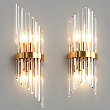 Elegant Crystal Wall Sconce 3D model image 1 