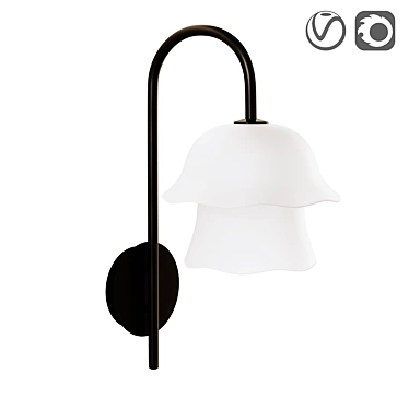 Industrial Chic Metal and Glass Wall Lamp 3D model image 1 