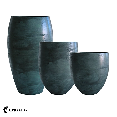 Midnight Barrel Planters: Sleek and Stylish 3D model image 1 