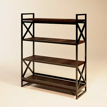 Modern Loft Style Shelf Decor 3D model image 1 