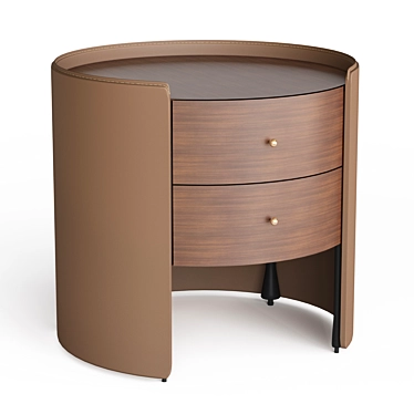 Sideboard in walnut and leather, Firmo