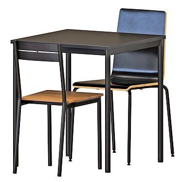 Modern IKEA SANDSBERG Table & Chairs Set 3D model image 1 