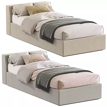 Modern Bed in Two Stylish Colours 3D model image 1 