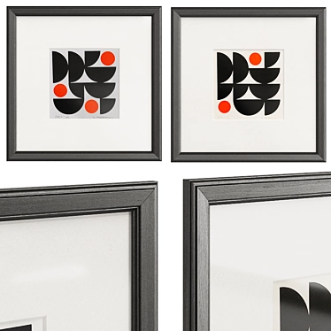 Geometric Block Print Set: Minimal Statement 3D model image 1 