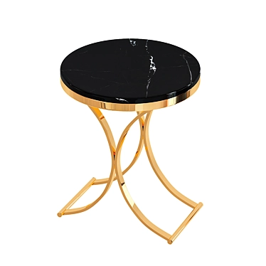 Modern Black Stone Side Table 3D model image 1 