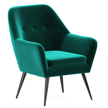 Luxurious Memphis Velvet Armchair 3D model image 1 