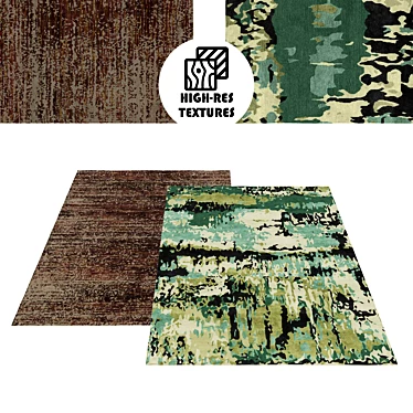 Irregular Splash Rug Set: Large, High-Res 3D model image 1 