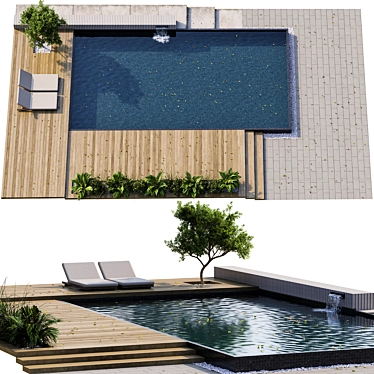 Sleek 3D Pool Design 3D model image 1 